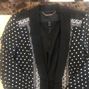 White detailed silk jacket